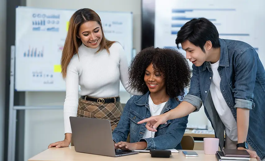 Digital marketing with the digital tablet on the desk